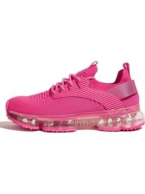 Women's Hot Pink Wing Air Cushion Breathable Casual Comfortable Walking Sneakers